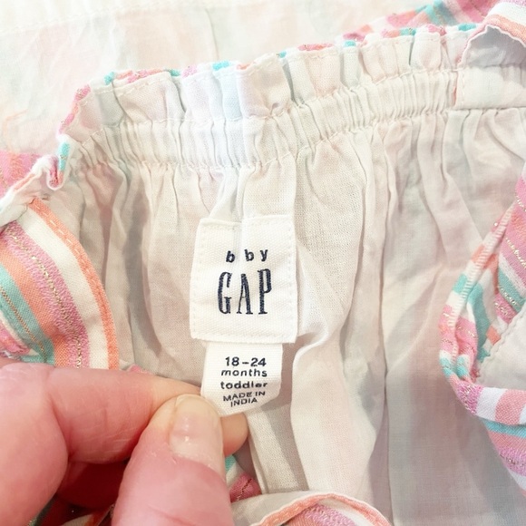 Gap 18-24M striped sleeveless ruffle top - Picture 4 of 4